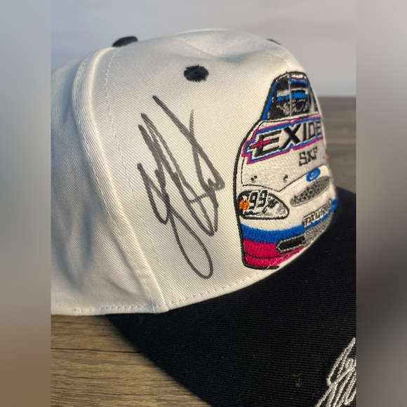 Autographed Vintage NASCAR 2000 Jeff Burton #99 Exide Snap Back Hat - Picture 2 of 4